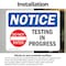 Signmission Testing In Progress Sign With Symbol, 10 in W x Rectangle, Vinyl Decal OS-2PACK-NS-D-710-L-18549 - alternate 2